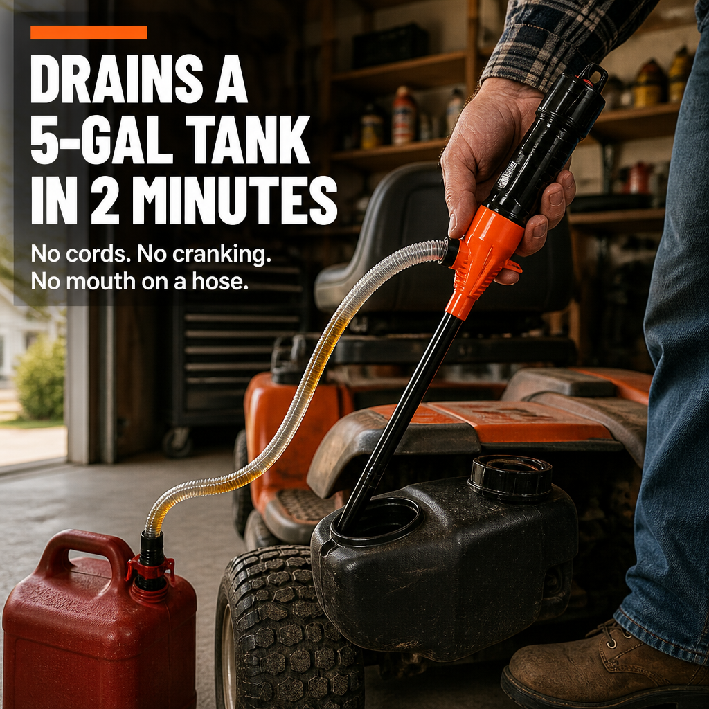 TurboFlow™ — Move Fuel, Water, or Oil Hands-Free at 2.2 Gallons a Minute