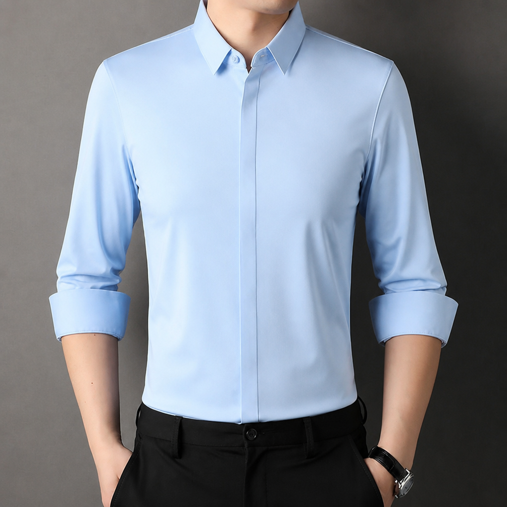 Vantori™ – Slim-Fit 4-Way Stretch Wrinkle-Free Dress Shirt