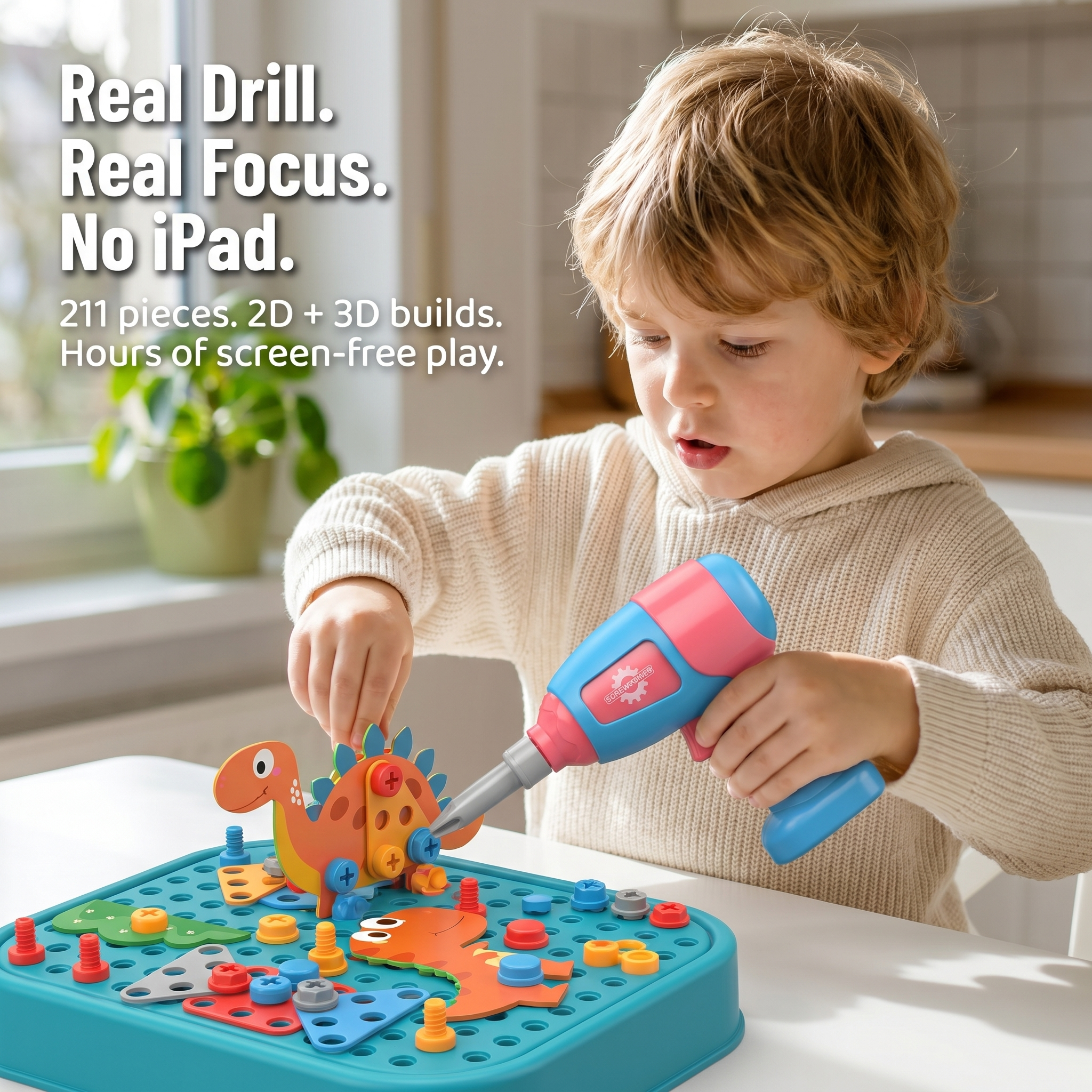 Brillikids™ — Build Dinosaur Worlds With 211 Pieces and a Real Working Drill