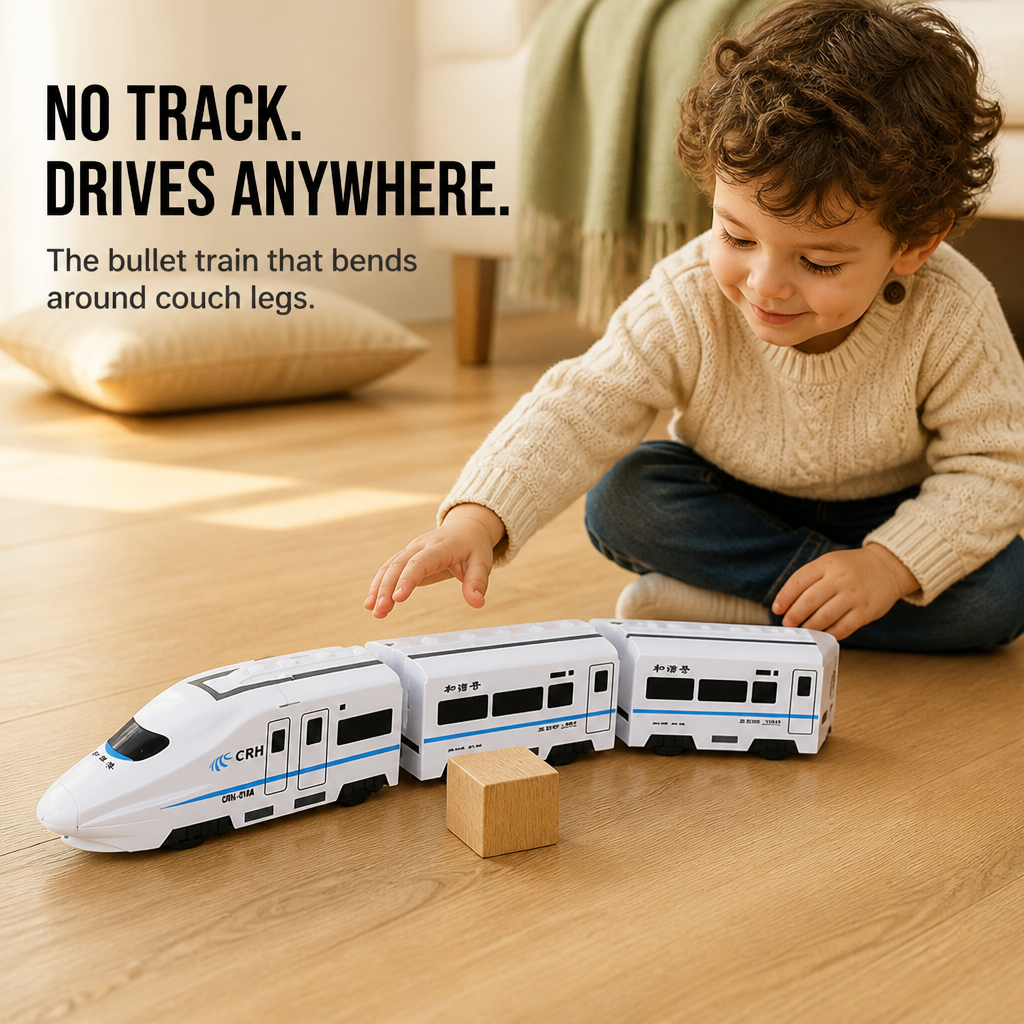 BrainBuzz Express™ — Race a Real-Looking Bullet Train Around Their Bedroom Floor