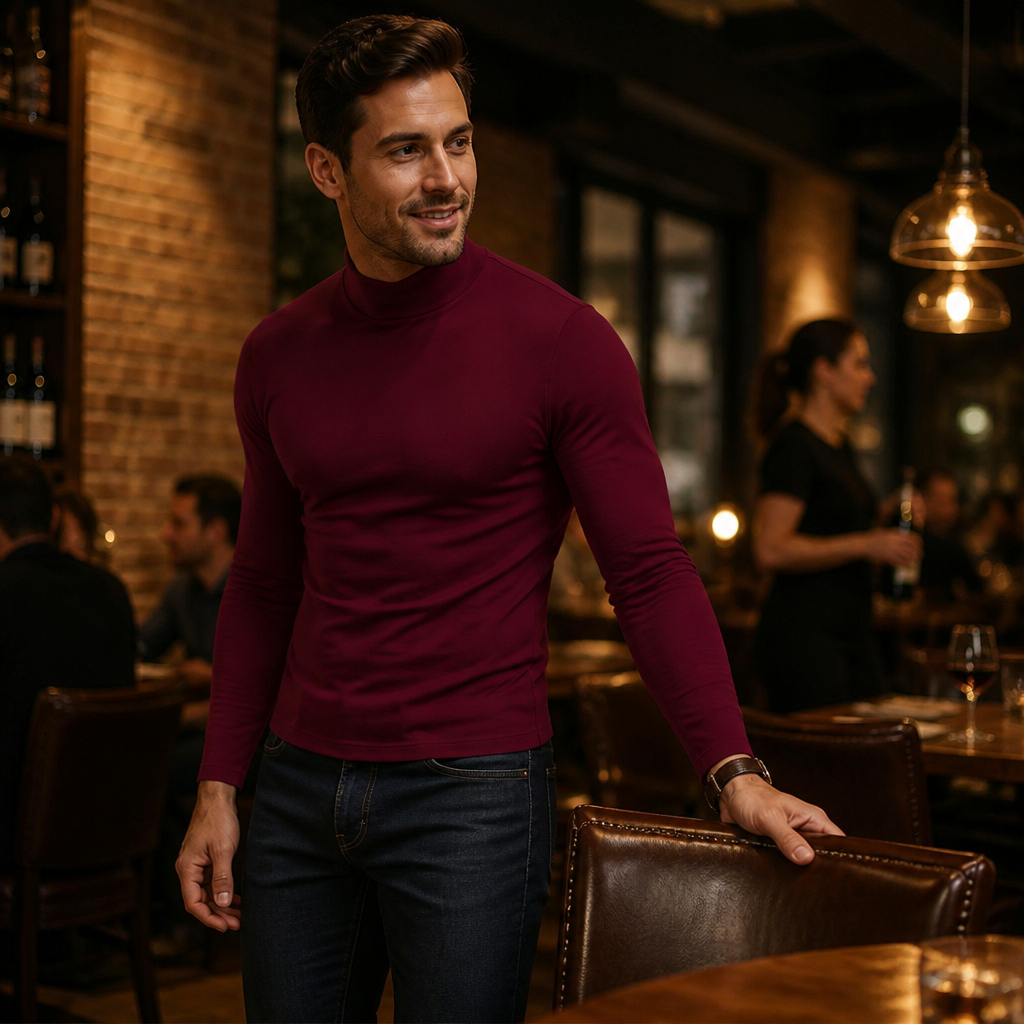 Marsilio™ – Slim-Fit Sculpting Mock Turtleneck for Men