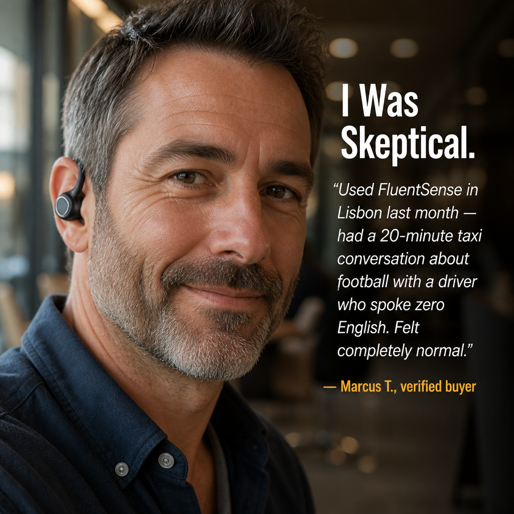 FluentSense™ — Speak 144 Languages Live Without Holding Up Your Phone