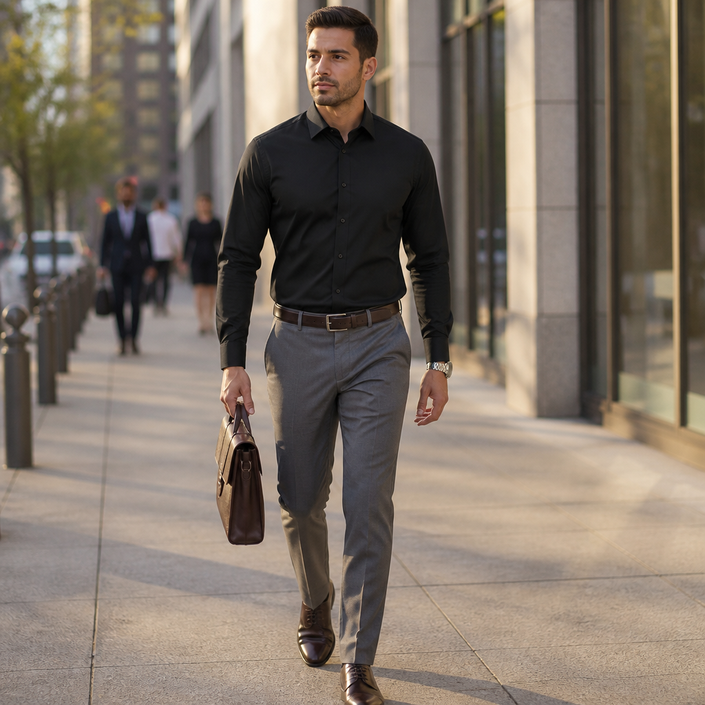 RevoStretch™ – Sleek Stretch Button-Down Shirt with Wrinkle-Free Silky Finish