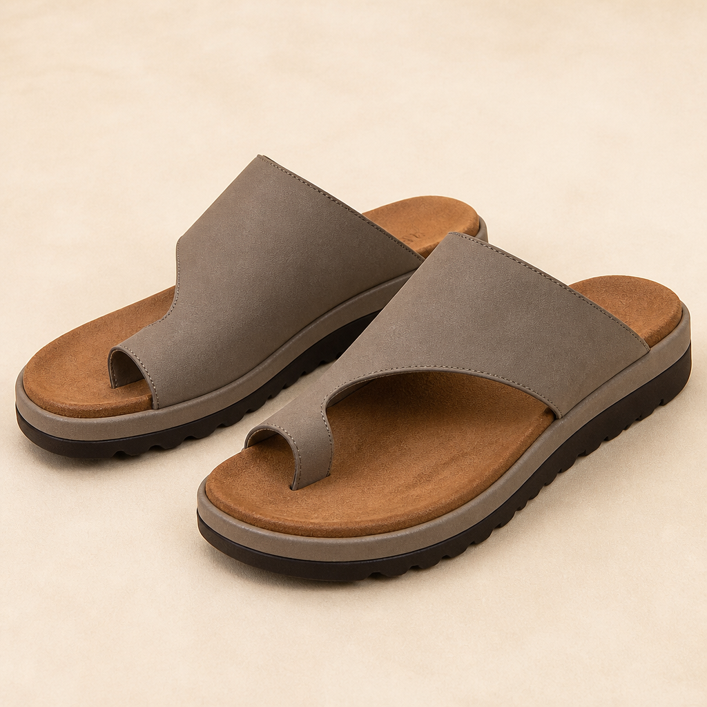 Solivra™ – Bunion-Relief Wedge Sandals with Toe-Aligning Strap