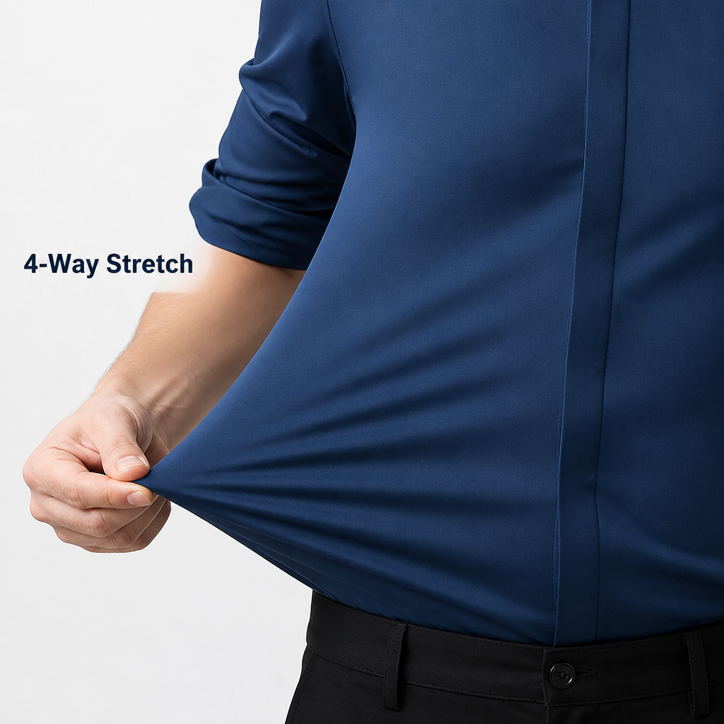 Maxton™ – Slim-Fit Wrinkle-Free Dress Shirt with 4-Way Stretch