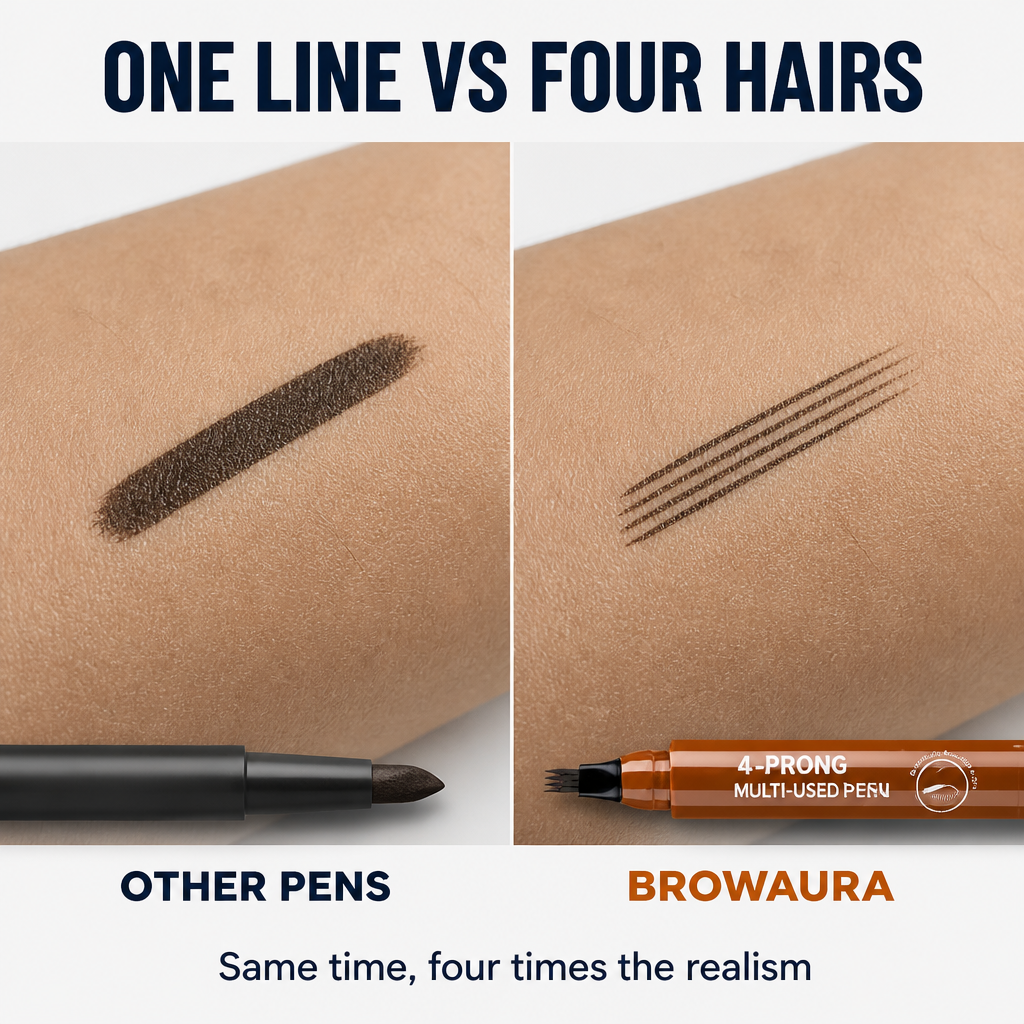 BrowAura™ — Fill Patchy Beard Spots in Seconds With Four Hair-Stroke Tips