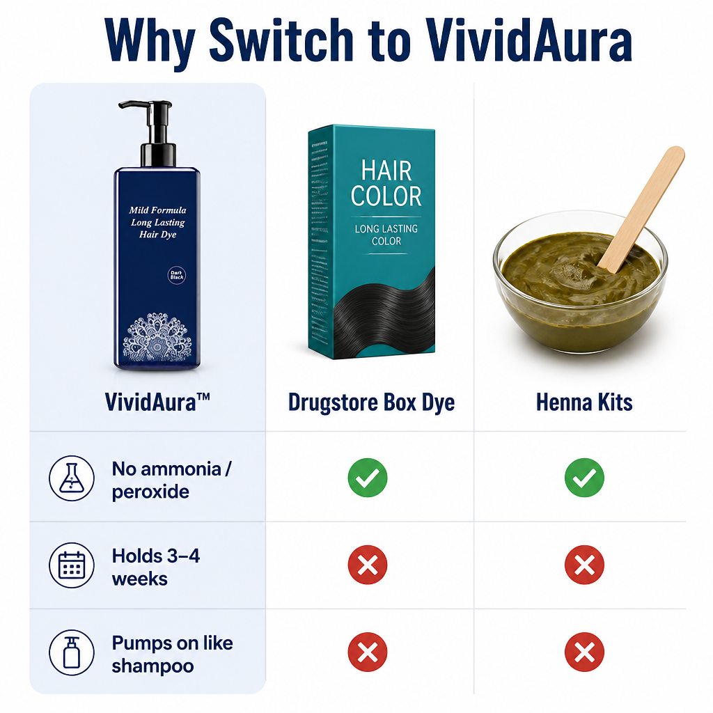 VividAura™ — Cover Stubborn Grays in One Wash Without the Scalp Burn