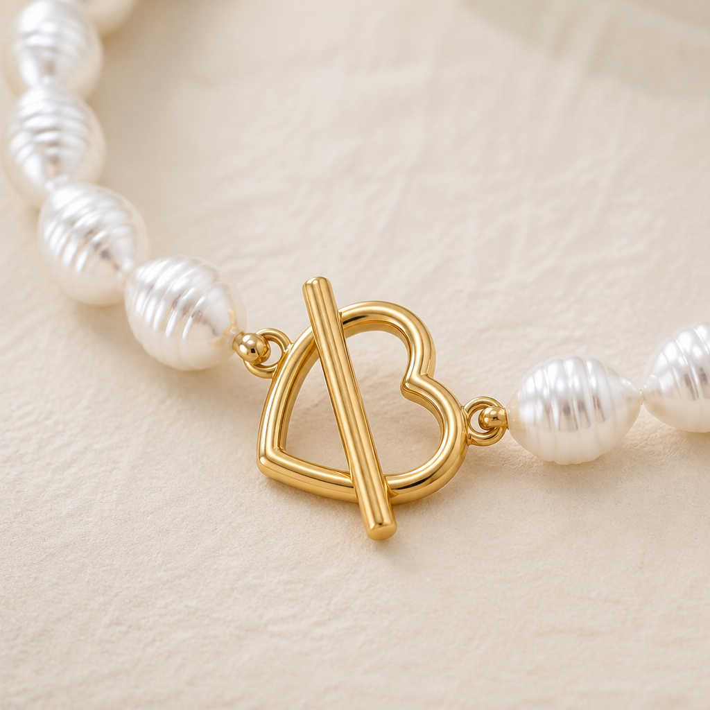 VeraLuxe™ – Three-Strand Pearl Necklace Set with Gold Toggle Clasps
