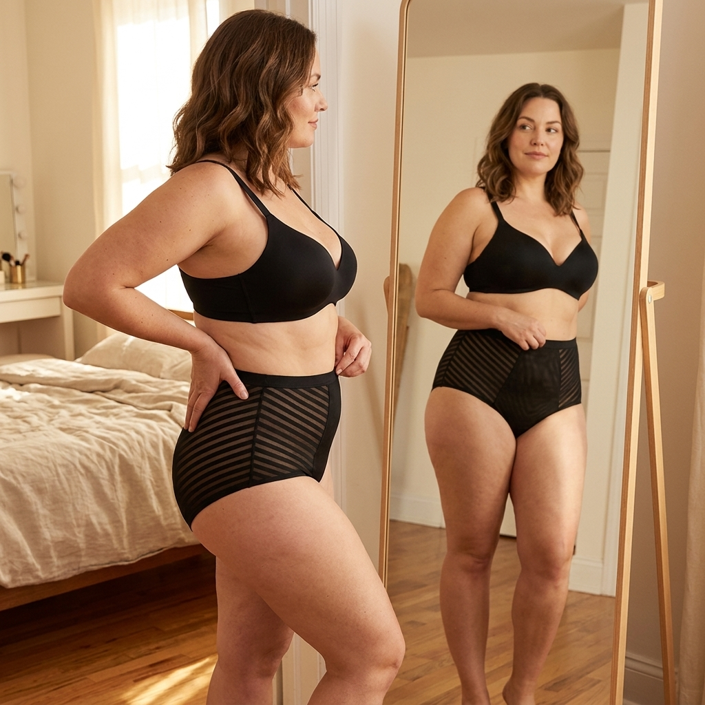 Flexéa™ – Sheer Mesh High-Waist Tummy Control & Butt-Lifting Shaping Brief