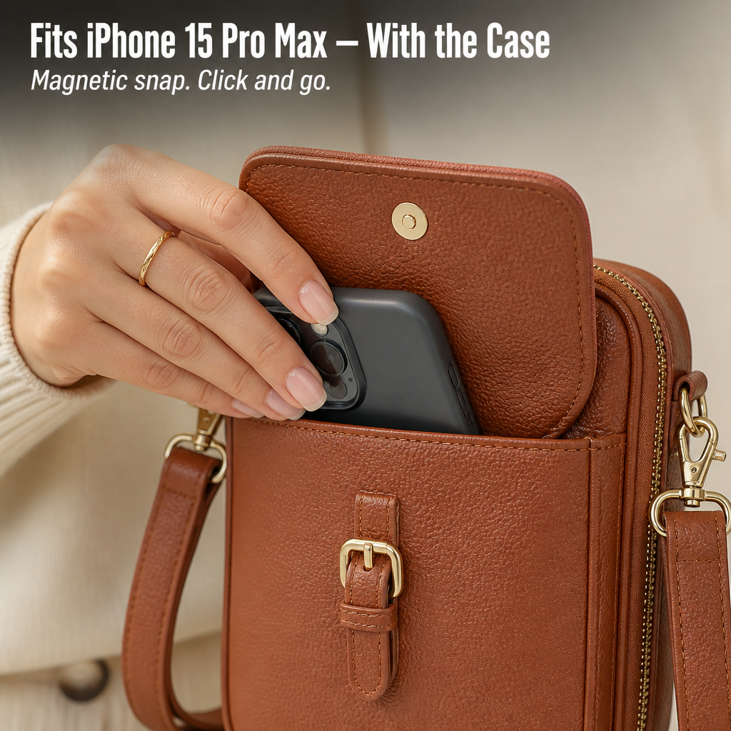VeroCraft™ — Carry Phone, Cards & Daily Essentials in One Slim Crossbody