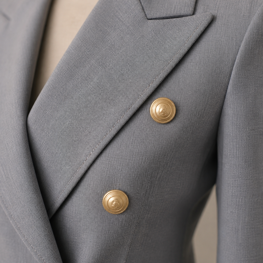 VeroLuxe™ – Tailored Double-Breasted Blazer Set with Gold Buttons