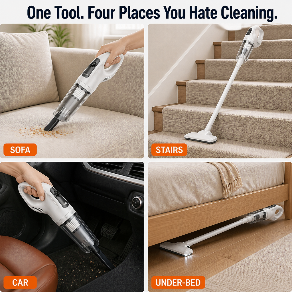 SparkBlitz™ — Pull Crumbs, Pet Hair and Dust From Every Corner Cordlessly