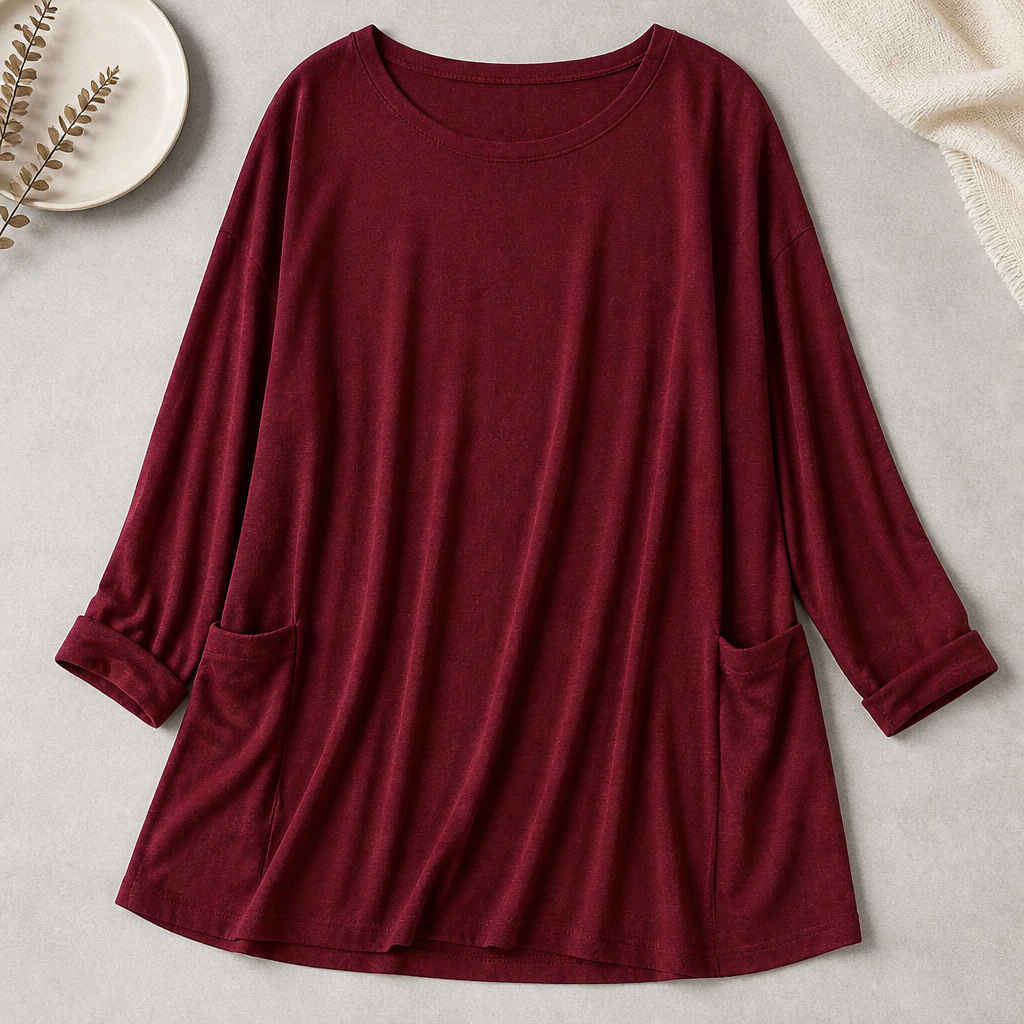ElevéaComfort™ – Relaxed Oversized Tunic with Side Pockets