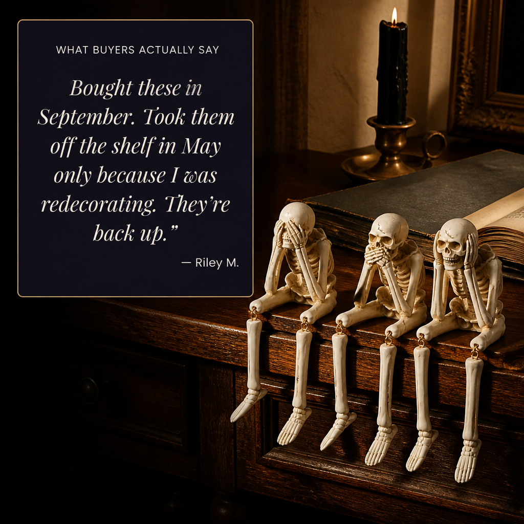 ChuckLuxe™ — Style Your Shelf With the Dangling-Leg Skeleton Trio Everyone Asks About | Set of 3