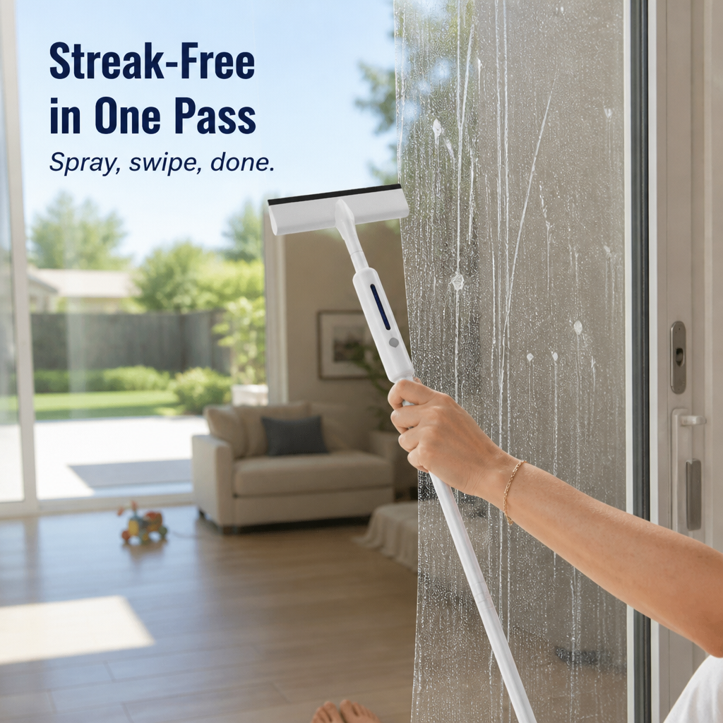GlassGleam™ — Wipe Every Window Streak-Free in One Spray-and-Swipe Pass