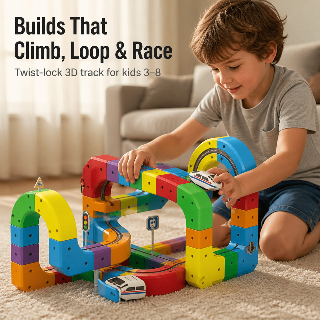WonderRail™ — Build 3D Train Tracks That Climb, Loop & Run Upside Down