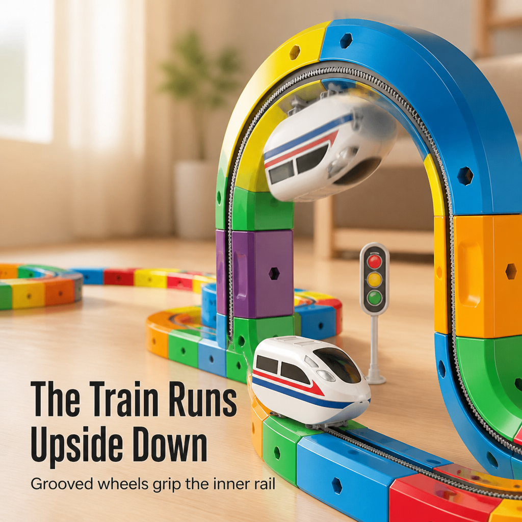 WonderRail™ — Build 3D Train Tracks That Climb, Loop & Run Upside Down