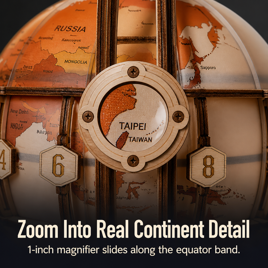 LumoraSphere™ — Snap Together a Glowing Wooden Globe That Doubles as Decor