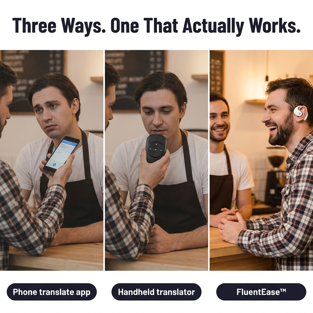 FluentEase™ — Speak and Understand 144 Languages Without Touching Your Phone