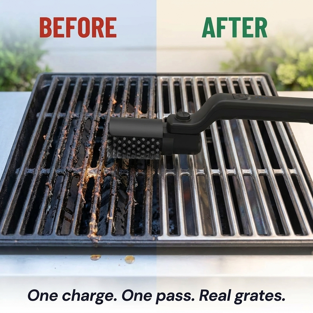 TurboGrillPro™ — Spin Through Burnt-On Grease in Minutes, No Scrubbing Required