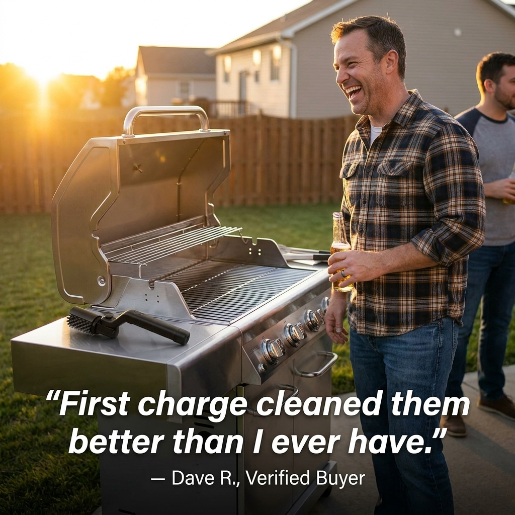 TurboGrillPro™ — Spin Through Burnt-On Grease in Minutes, No Scrubbing Required