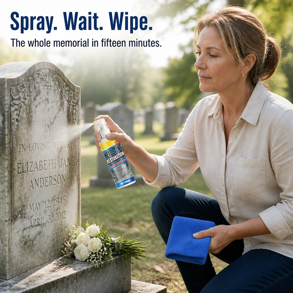 ReViveStone™ — Lift Moss, Algae & Yellow Stains From Memorial Stone in Minutes