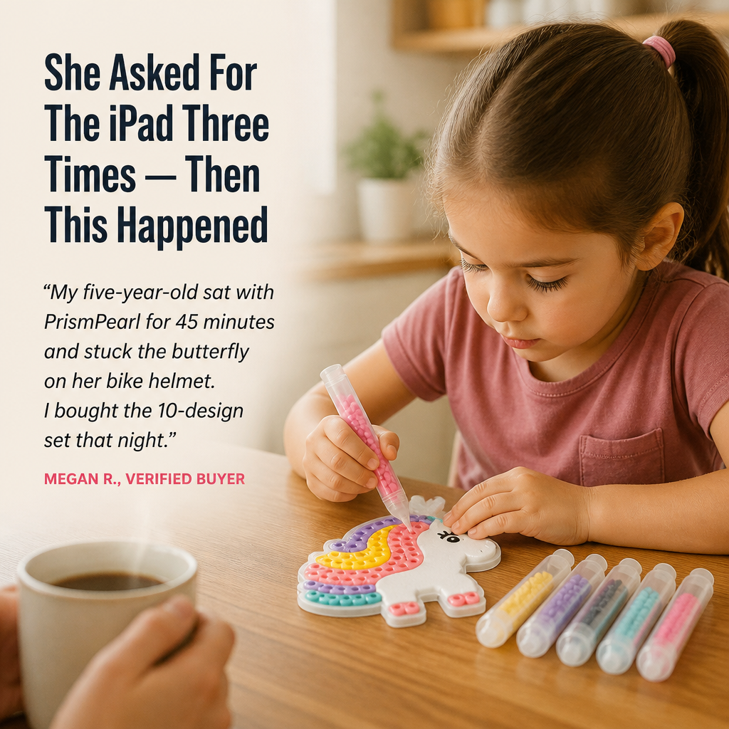 PrismPearl™ — Trade Screen Time For Sparkly Bead Stickers Kids Beg To Make