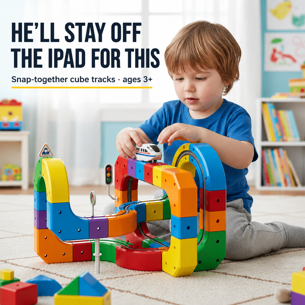 TurboTrail™ — Snap-Together Cube Tracks That Pull Kids Off Screens For Hours