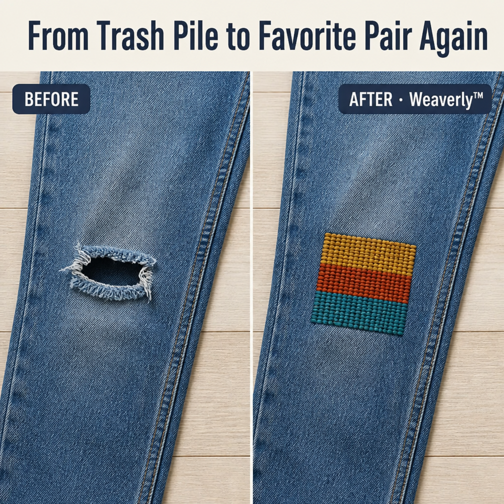 Weaverly™ — Patch Jeans, Sweaters & Favorite Flannels Into Pinterest-Worthy Saves