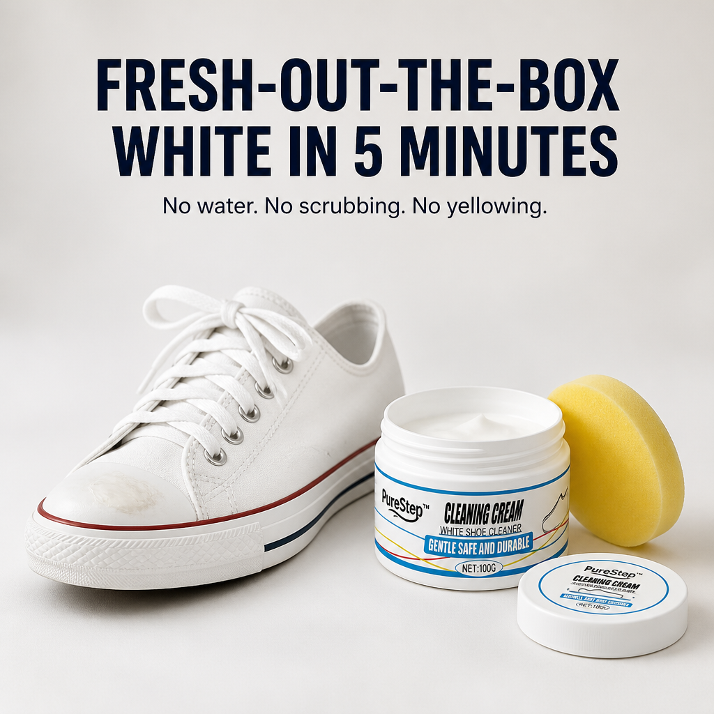 PureStep™ — Lift Dingy Yellow Stains & Restore White Sneakers in 5 Minutes