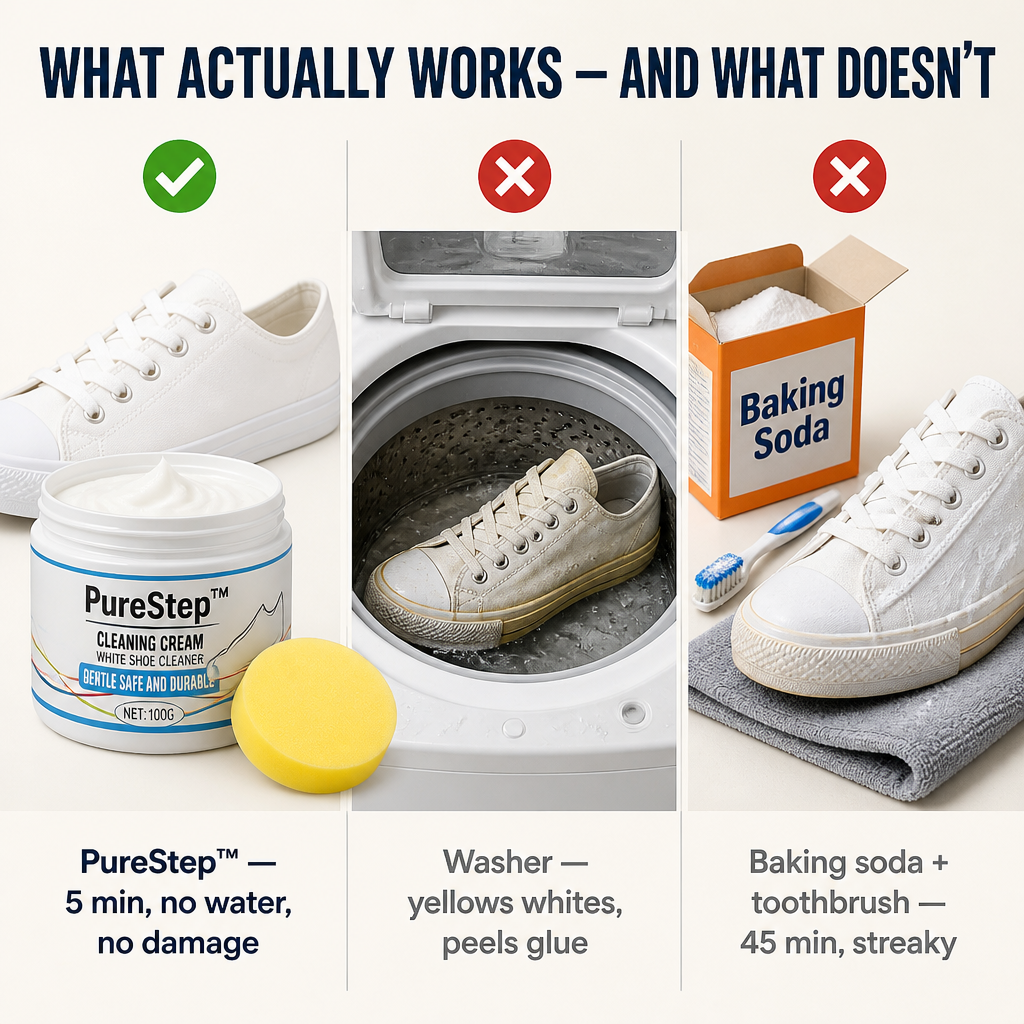 PureStep™ — Lift Dingy Yellow Stains & Restore White Sneakers in 5 Minutes
