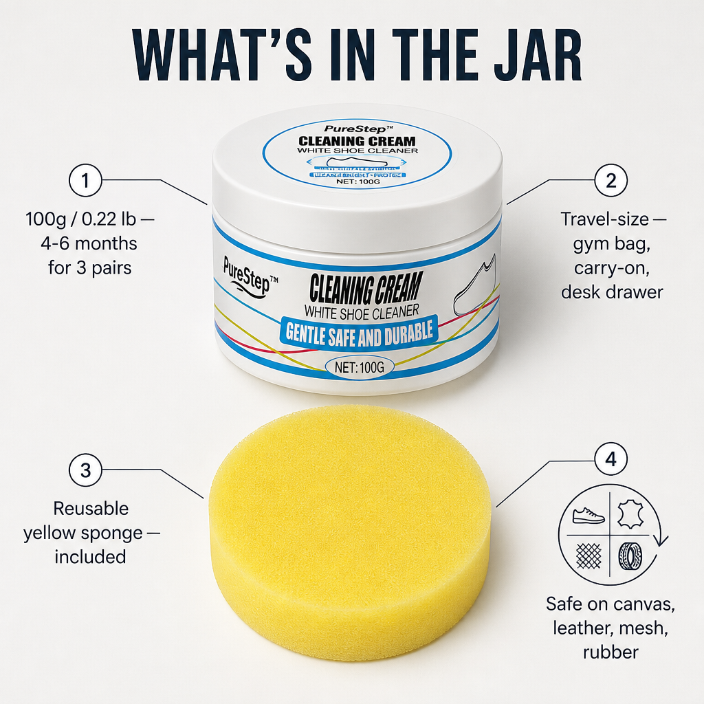 PureStep™ — Lift Dingy Yellow Stains & Restore White Sneakers in 5 Minutes