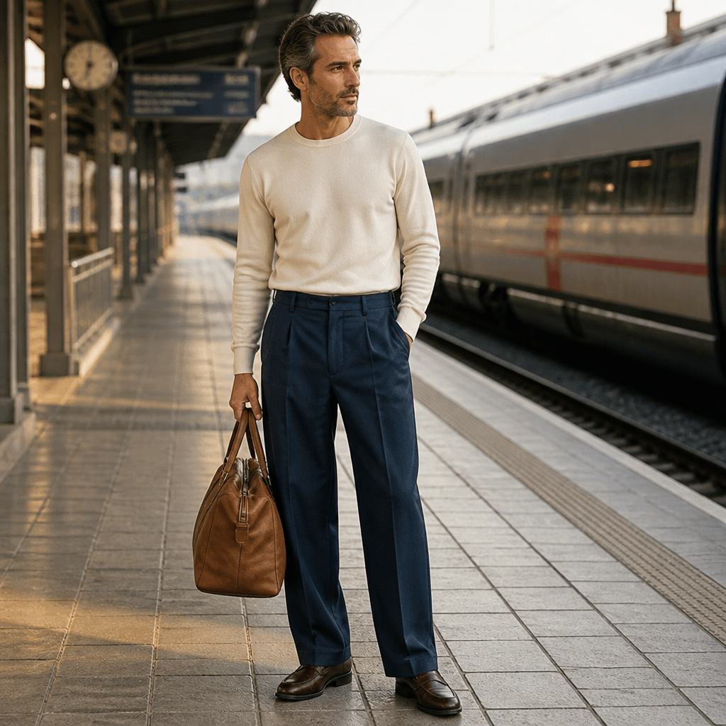Roven™ – Tailored Wide-Leg Men's Trousers with Deep Slant Pockets