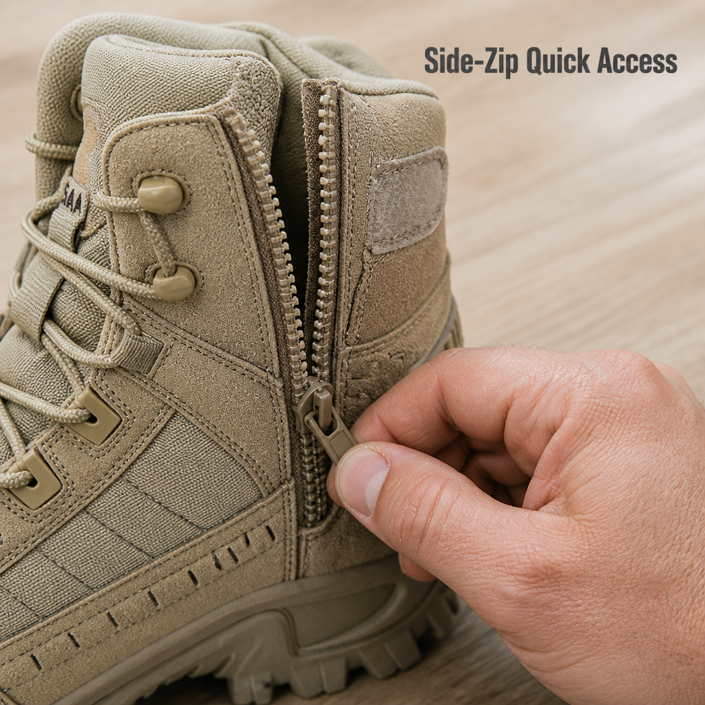 VortexTrail™ – Tactical Side-Zip Boots with Anti-Slip Rugged Sole