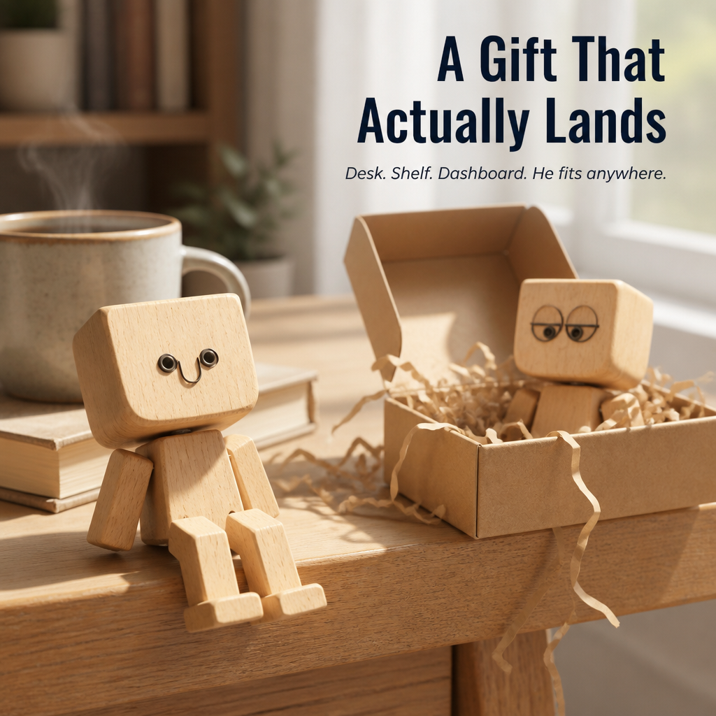 WoodMuse™ — Park a Hand-Carved Wooden Buddy That Rocks With Every Drive