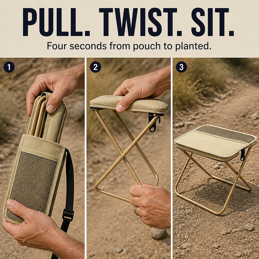 TerraSeat™ — Carry a 330 lb Seat That Folds Into Your Daypack