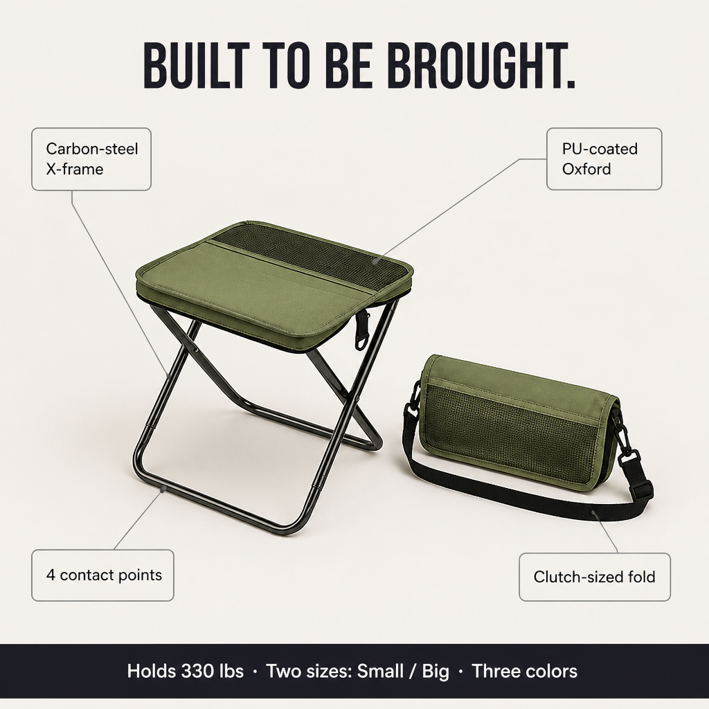 TerraSeat™ — Carry a 330 lb Seat That Folds Into Your Daypack