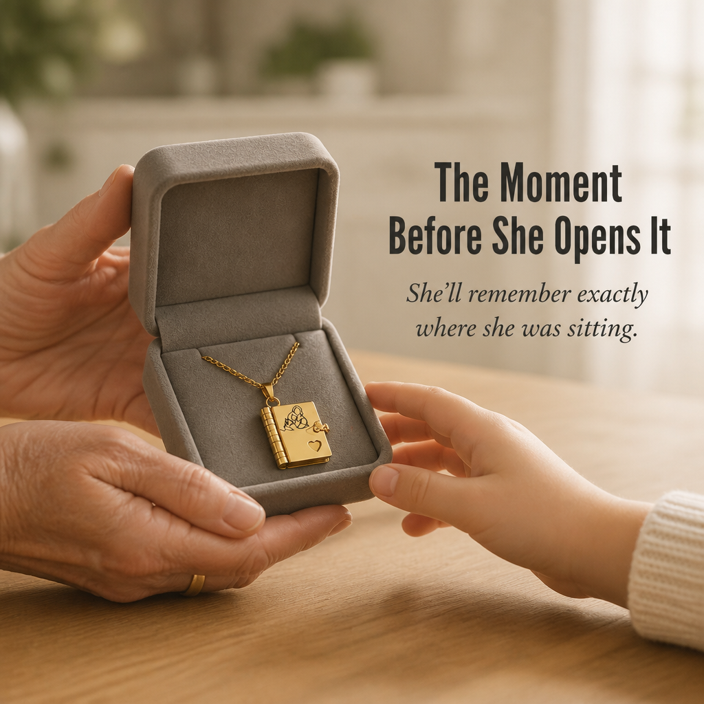AmoriteBond™ — Open a Six-Page Book Pendant Engraved for Your Grandchild