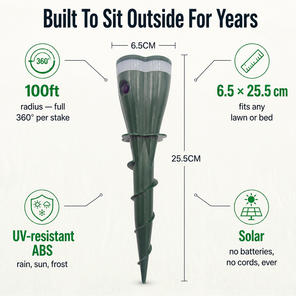 PestGuard™ — Drive Moles, Voles & Groundhogs Out With 100ft Silent Solar Pulses