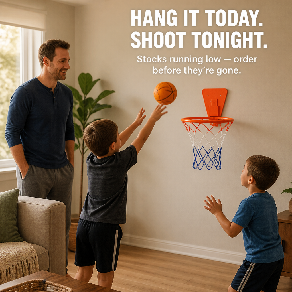 VoltRise™ — Stick, Aim, Score: Silent Indoor Basketball Without a Single Drill Hole