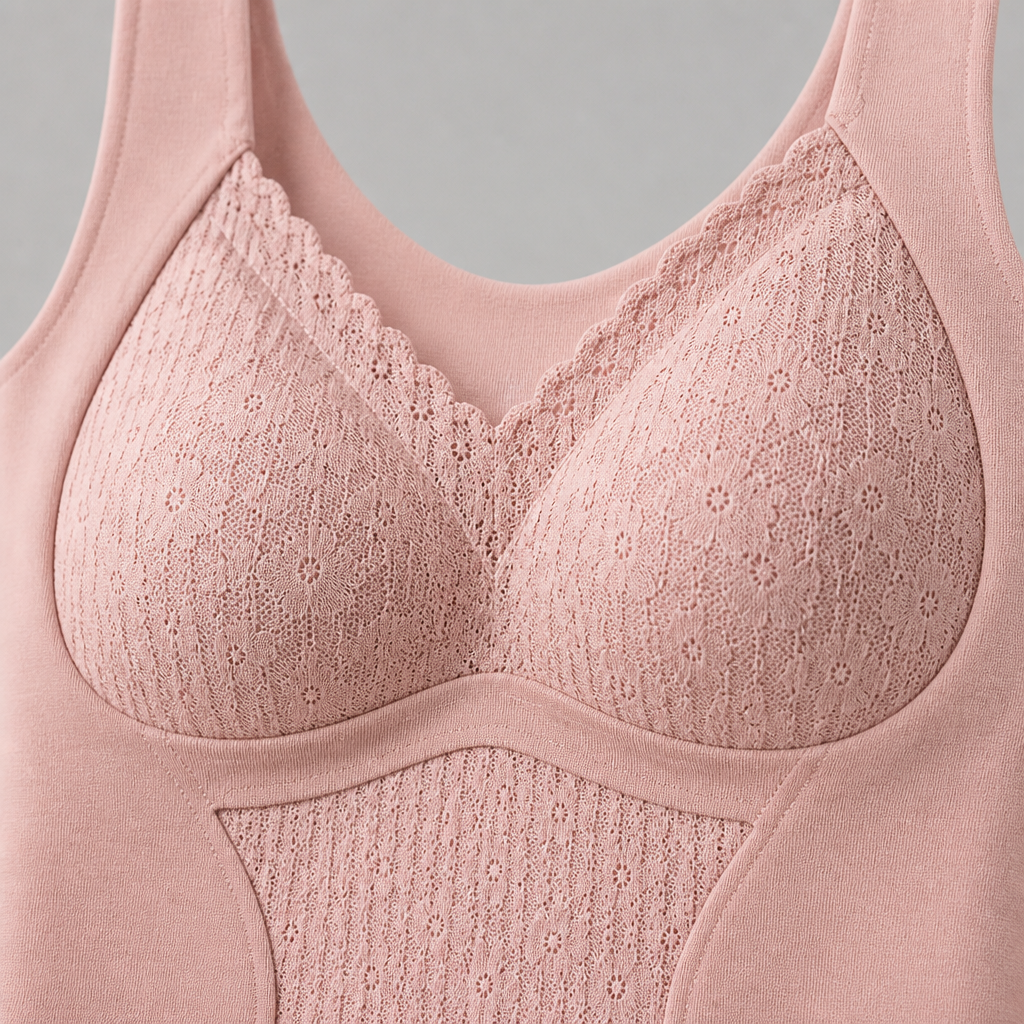 VeloFlex™ – Thermal Seamless Shaping Camisole with Built-In Lace Bra