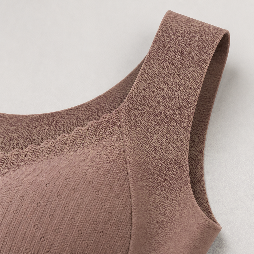 VeloFlex™ – Thermal Seamless Shaping Camisole with Built-In Lace Bra