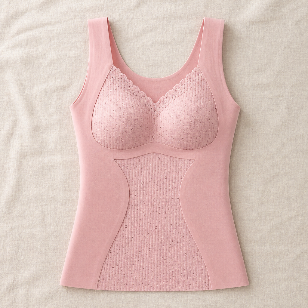 VeloFlex™ – Thermal Seamless Shaping Camisole with Built-In Lace Bra