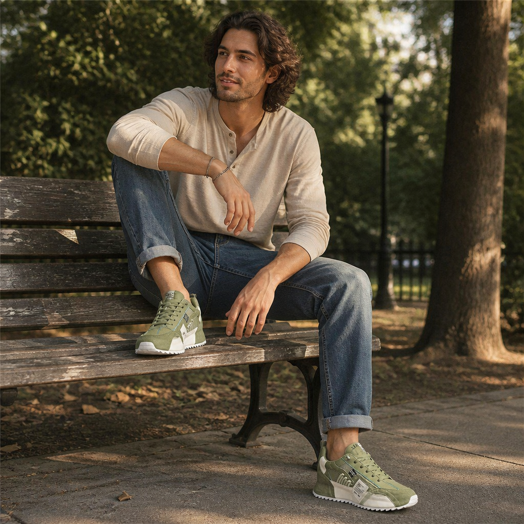 StridePro™ – Retro Heritage Runner Sneakers with Suede & Mesh Mix