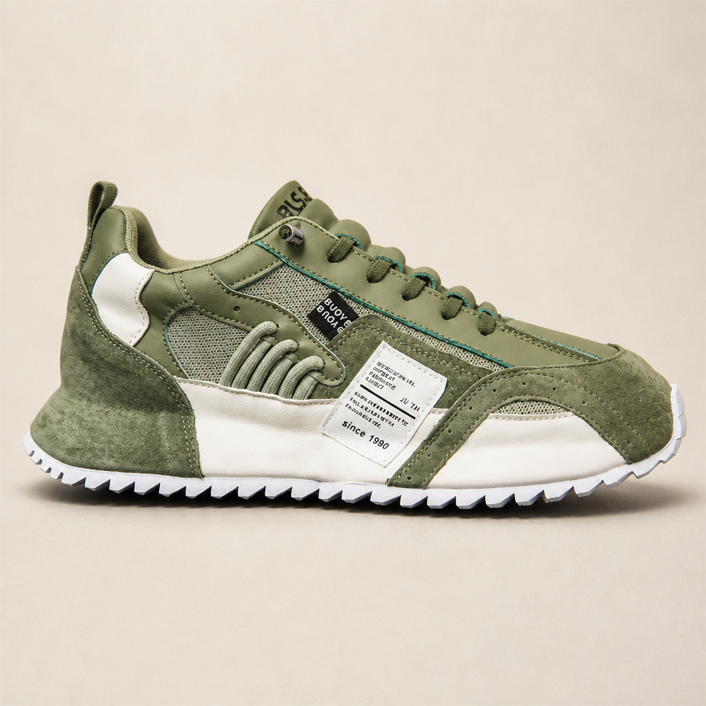 StridePro™ – Retro Heritage Runner Sneakers with Suede & Mesh Mix