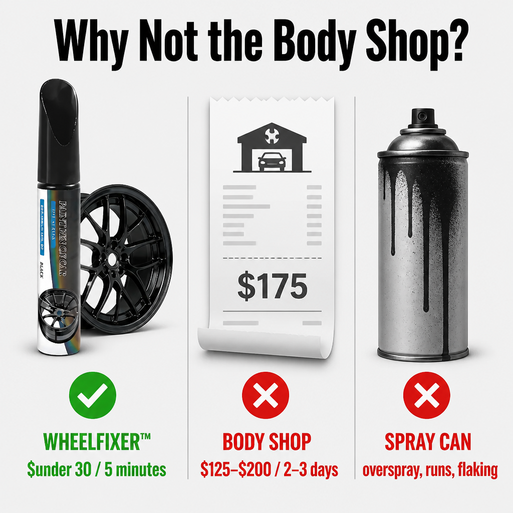 WheelFixer™ — Cover Curb Rash & Restore Factory Gloss-Black Rims in Minutes