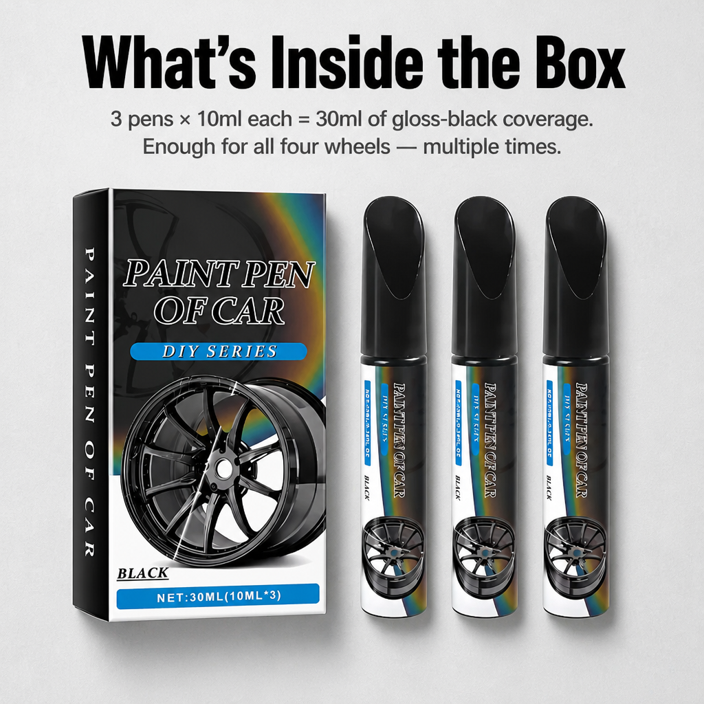 WheelFixer™ — Cover Curb Rash & Restore Factory Gloss-Black Rims in Minutes
