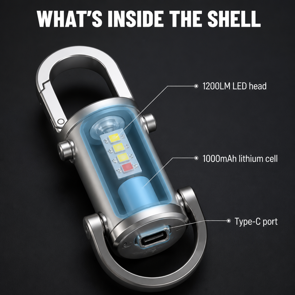 ValorBeam™ — Carry a 1200-Lumen Flashlight and Phone Charger on Your Keys