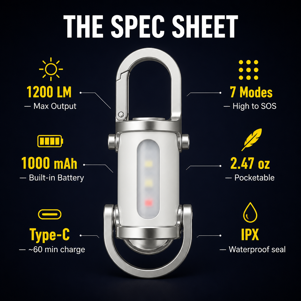 ValorBeam™ — Carry a 1200-Lumen Flashlight and Phone Charger on Your Keys