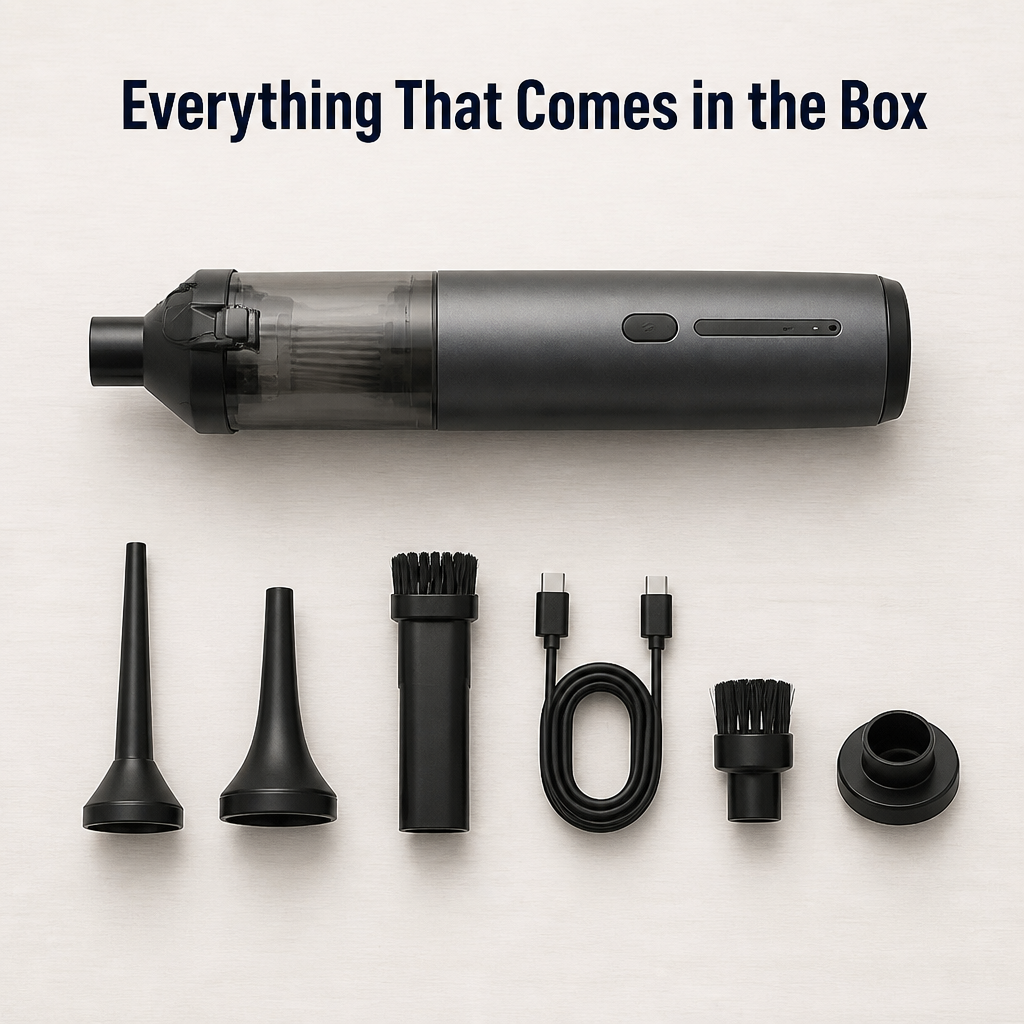 TurboSweep™ — Vacuum and Blow Clean Your Whole Car in One Charge